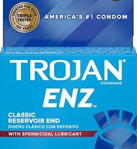 TROJAN DARK BLUE ENZ SPERMICIDAL LUBRICANT 3PK 6CT - Image 1