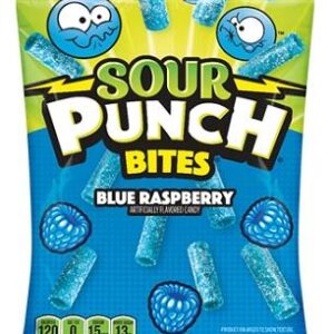 SOUR PUNCH BITES BLUE RASP. PEG BAG 5OZ 12CT - Image 1