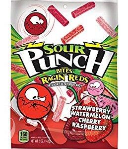 SOUR PUNCH BITES RAGIN' REDS PEG BAG 5OZ 12CT - Image 1