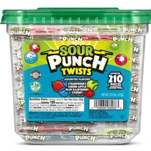 SOUR PUNCH TWISTS $.10 ASSORT TUB 225CT (2.78LB) - Image 1
