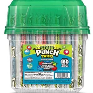 SOUR PUNCH TWISTS $.25 JAR ASSORTED 180CT (3.95LB) - Image 1