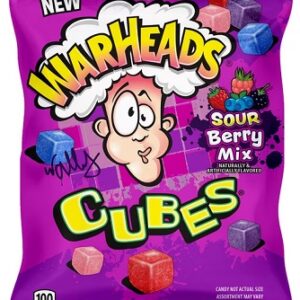 WARHEADS CUBES BERRY 4.5OZ PEG BAG 12CT - Image 1