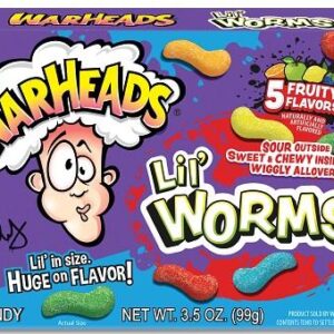 WARHEADS LIL' WORMS BOX 3.5OZ 12CT - Image 1