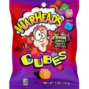 WARHEADS SOUR CHEWY CUBES 5OZ PEG BAG 12CT - Image 1
