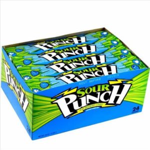 SOUR PUNCH BLUE RASPBERRY STRAWS 2OZ 24CT - Image 1