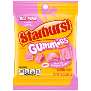 STARBURST PEG GUMMIES ALL PINK 5OZ 12CT - Image 1
